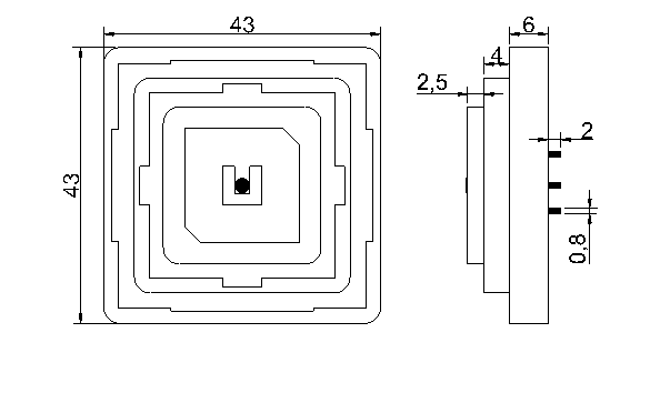 北斗一代收發二代接收疊層陶瓷天線